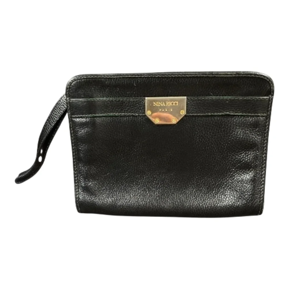 Nina Ricci Vintage Black Leather Clutch